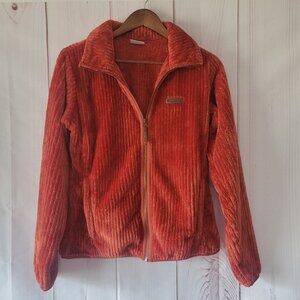 Columbia Zip-Up Women’s M, Lightweight Jacket, Orange, Ribbed, Fall Coat EUC